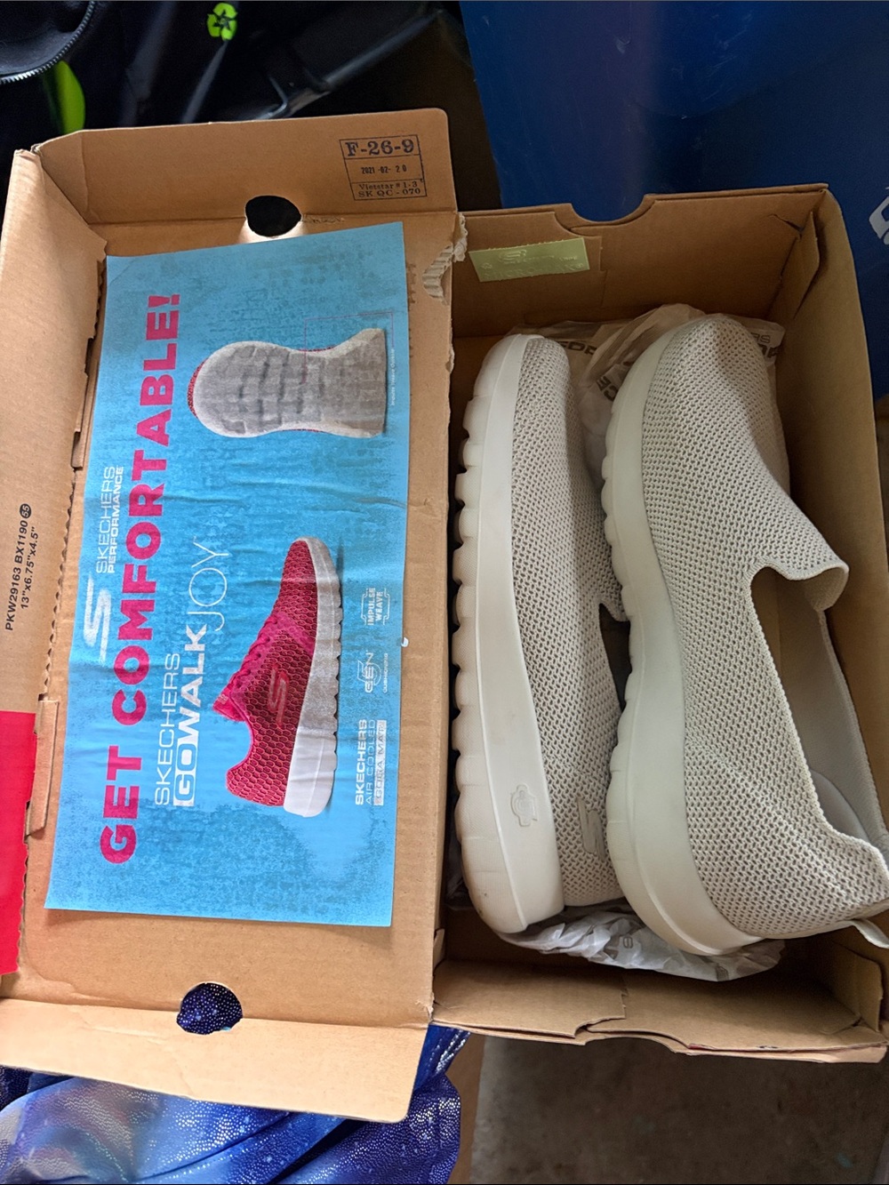 Skechers Women's Slip-On Knit Sneakers in Light Beige